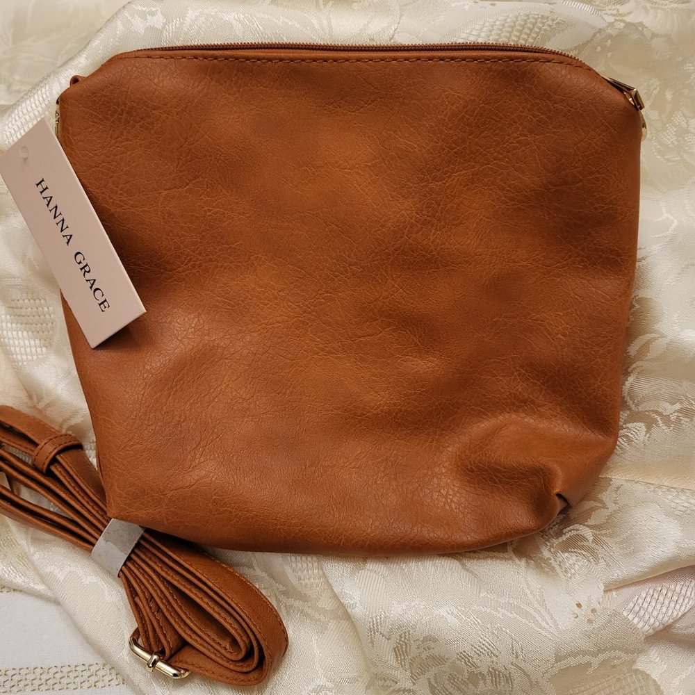 HANNA GRACE Tote HANDBAG Crossbody Caramel 1 piece NWT.